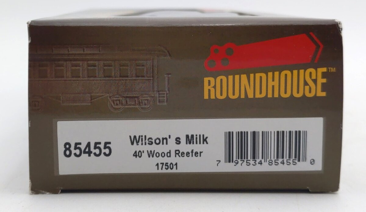 Roundhouse 85455 HO Scale Wilson's Milk 40' Wood Reefer #17501