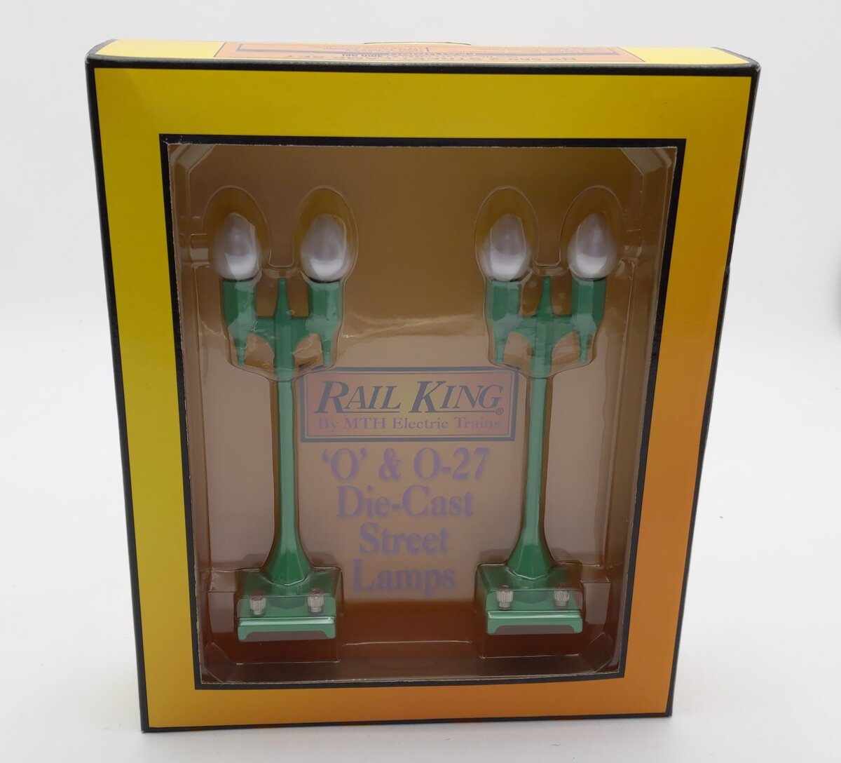 MTH 30-1071 O Scale Green Twin Teardrop Street Lamp N0. 580-2 (Set of 2) NIB