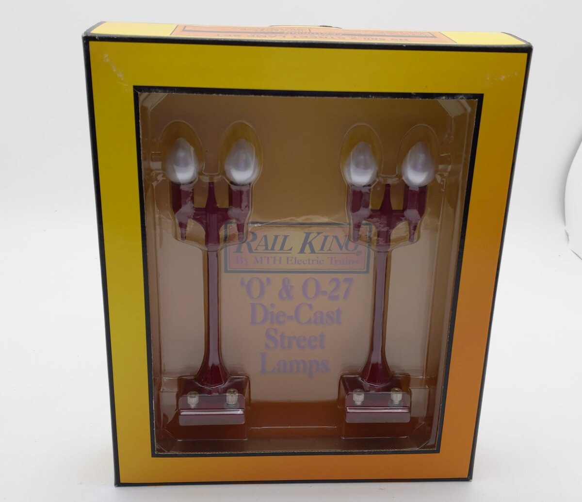 MTH 30-1081 O Maroon Red Die Cast Teardrop Lamp Set NIB