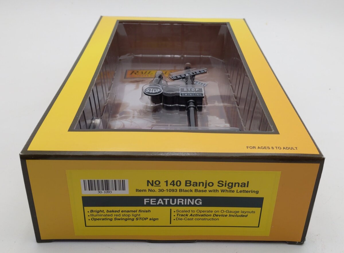 MTH 30-1093 O Black Base W/White Lettering Operating Banjo Signal #140 Diecast