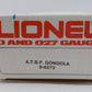 Lionel 6-6272 O Santa Fe Gondola