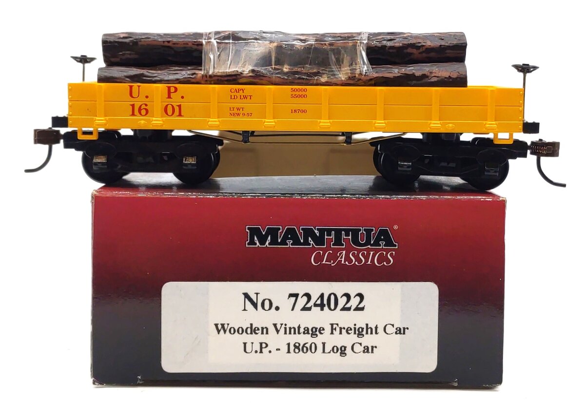 Mantua 724022 HO Union Pacific 1860 Wooden Log Car