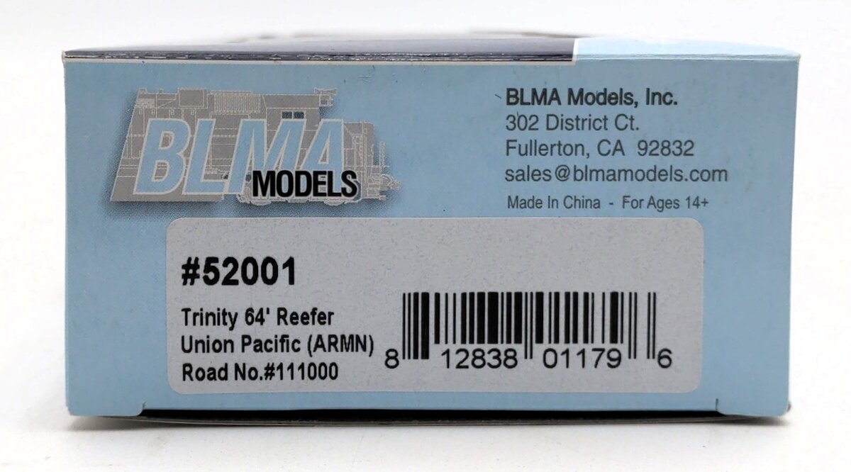 BLMA Models 52001 HO Union Pacific/ARMN Trinity 64' Reefer #111000