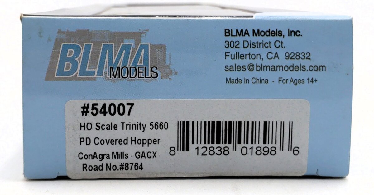 BLMA Models 54007 HO Scale ConAgra Mills Trinity 5660 PD Covered Hopper #8764