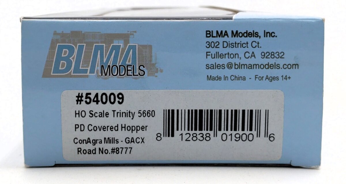 BLMA Models 54009 HO ConAgra Mills/GACX Trinity 5660 PD Covered Hopper #8777