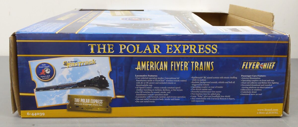 American Flyer 6-44039 Polar Express FlyeChief S Gauge Train Set with Bluetooth EX/Box