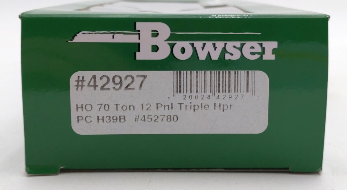 Bowser 42927 HO Penn Central H39B 70 Ton 12 Panel Triple Hopper Car RTR #452780