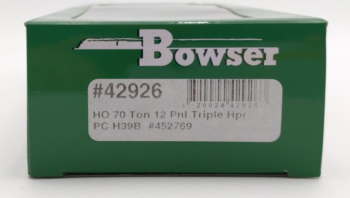 Bowser 42926 HO Penn Central H39B 70 Ton 12 Panel Triple Hopper Car RTR #452769
