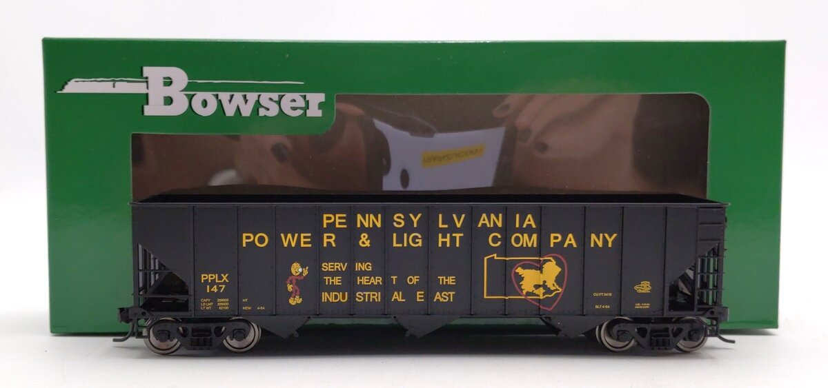 Bowser 42394 HO Pennsylvania Power Light Company 100-Ton 3-Bay Open Hopper #147