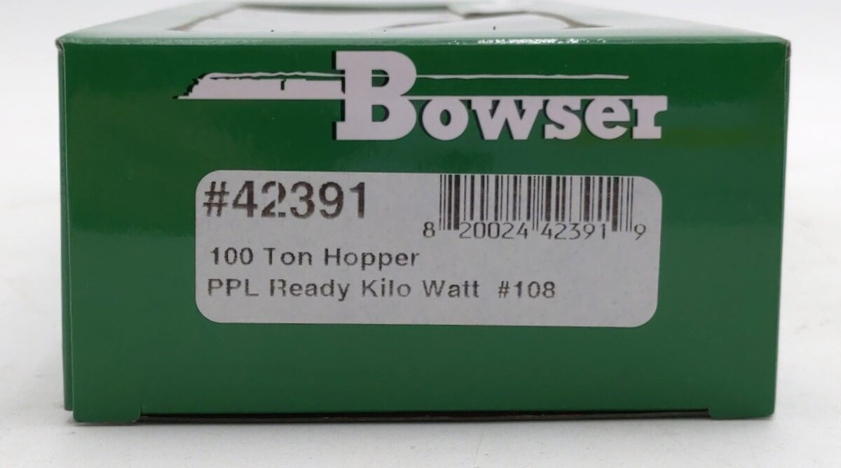 Bowser 42391 HO Pennsylvania Power Light Company 100-Ton 3-Bay Open Hopper #108