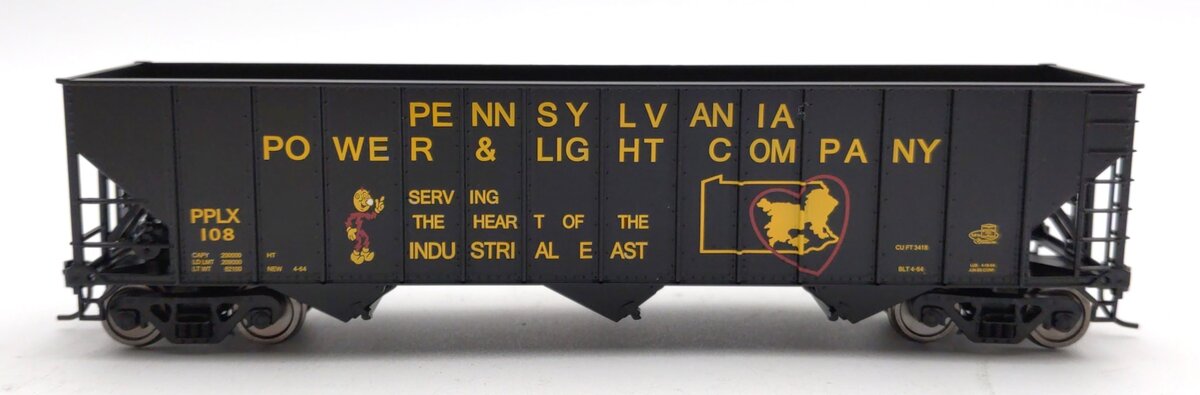 Bowser 42391 HO Pennsylvania Power Light Company 100-Ton 3-Bay Open Hopper #108
