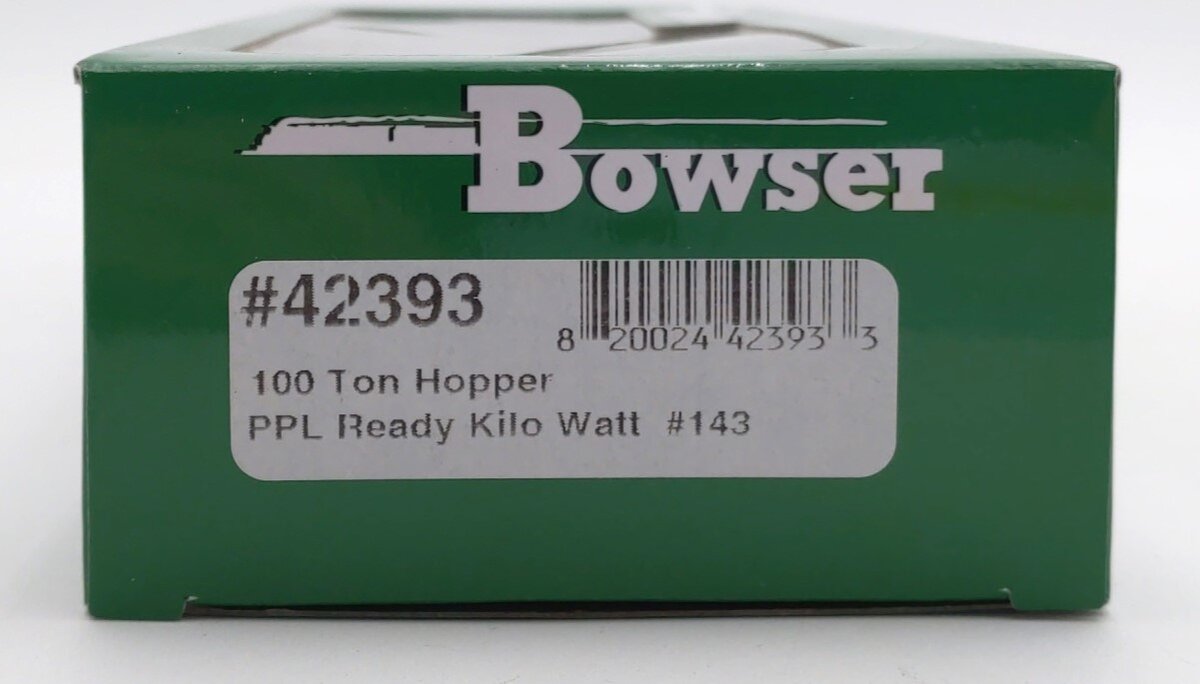Bowser 42393 HO Pennsylvania Power Light Company 100-Ton 3-Bay Open Hopper #143