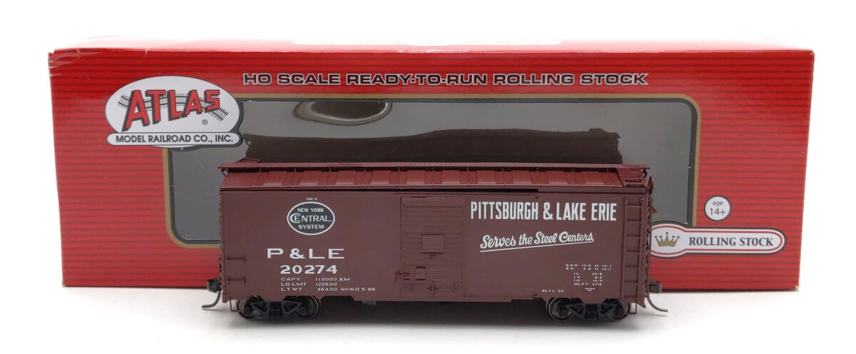 Atlas 20004775 HO Pittsburgh & Lake Erie 40' Postwar with 6' Door Box Car #20274