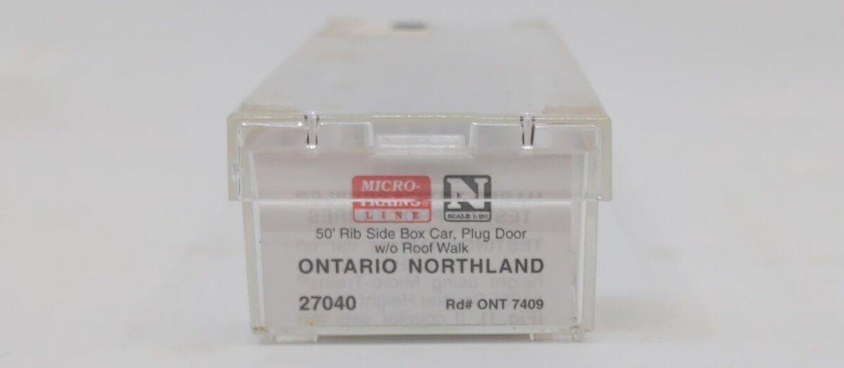 Micro-Trains 02700040 N Ontario Northland 50' Plug Door Rib Side Boxcar #7409 LN/Box