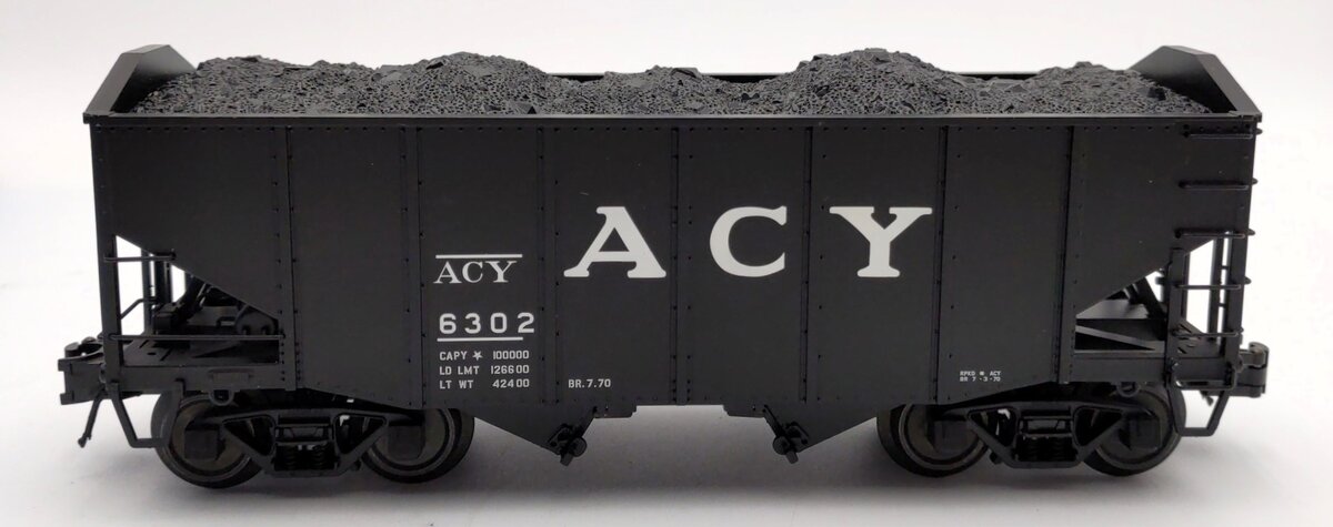 Atlas 3007107-1 O ACY 55-Ton Fishbelly Coal Hopper #6302 (3-Rail) EX/Box