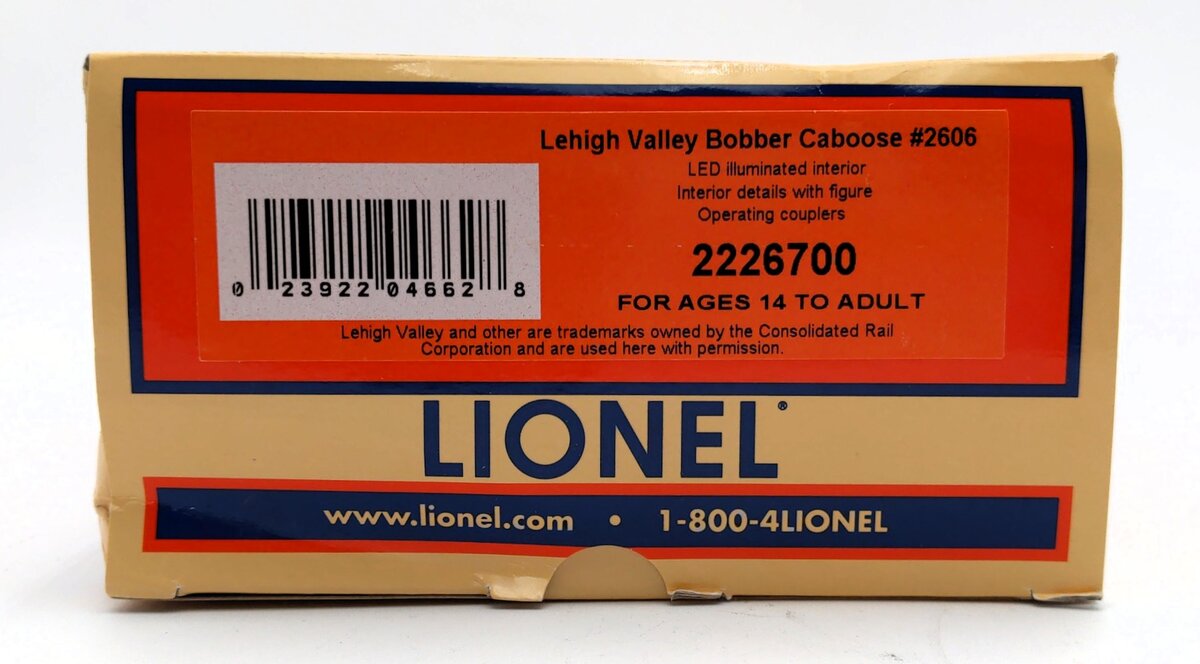 Lionel 2226700 O Lehigh Valley Bobber Caboose #2606