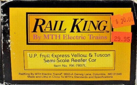 MTH 30-7807 O UP Pacific Fruit Express Semi-Scale Woodside Reefer Car #97321 LN/Box