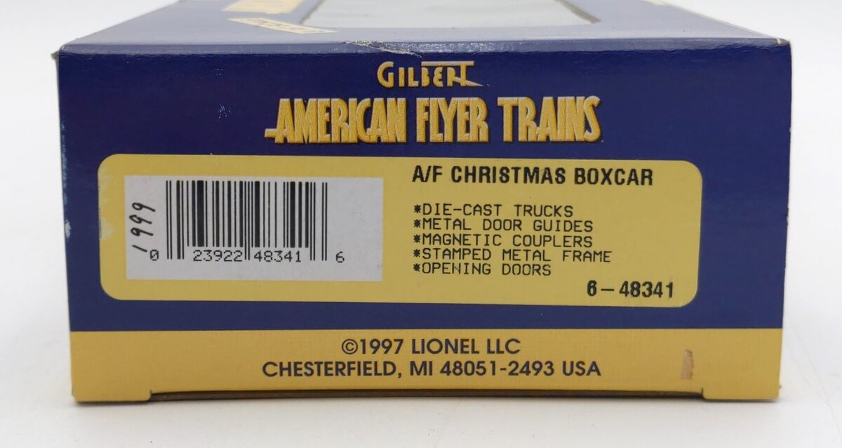American Flyer 6-48341 S Scale Christmas 1999 Happy Holidays Boxcar #900 LN/Box