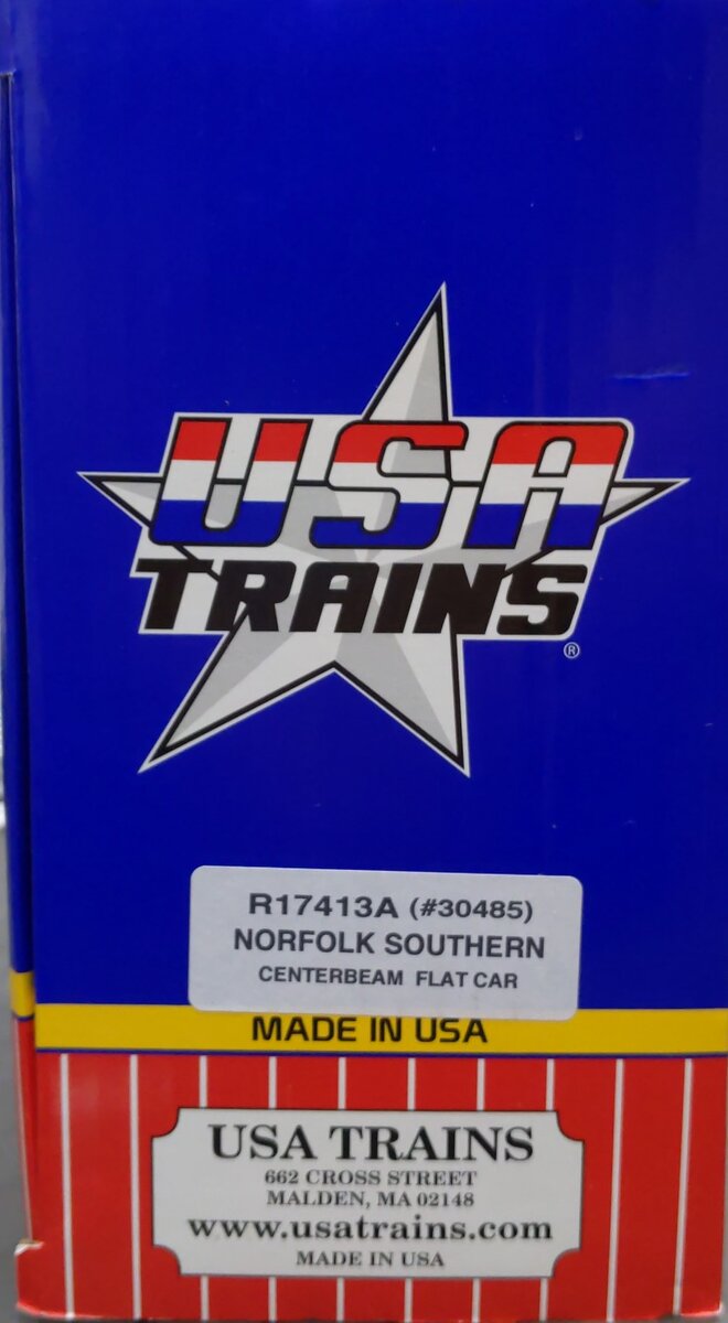 USA Trains R17413A G Norfolk Southern Center Beam Flat Car (Gray) #30485