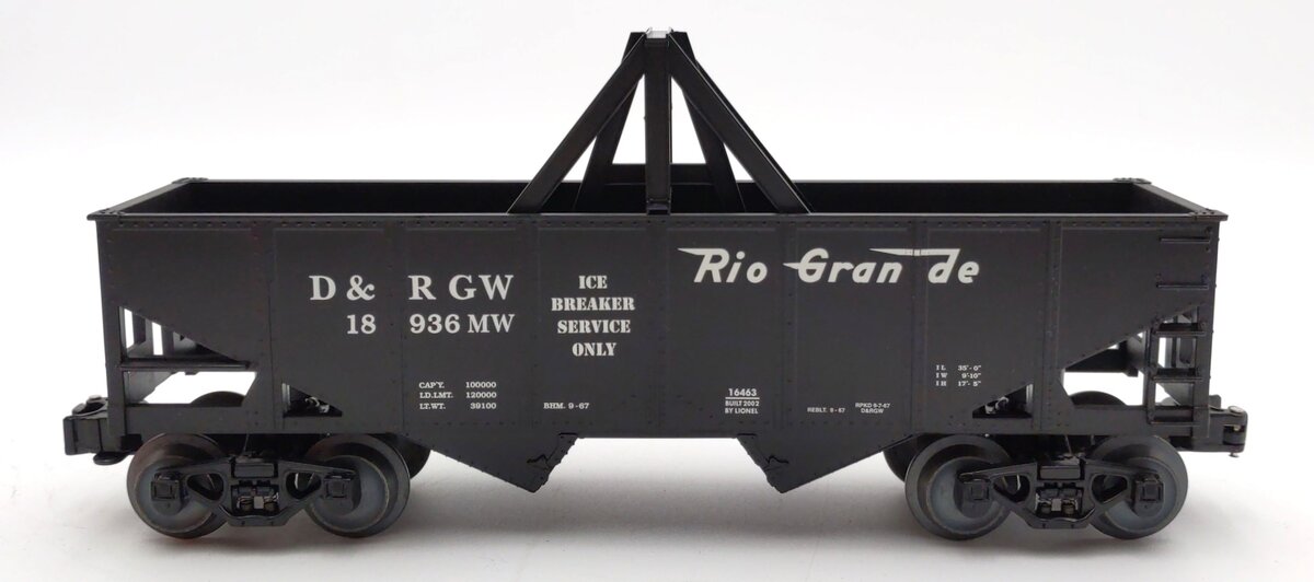Lionel 6-16463 O Rio Grande Ice Breaker Tunnel Car #18963