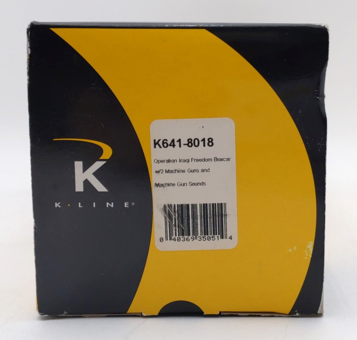 K-Line K641-8018 O Gauge Operation Iraqi Freedom Boxcar w/Machine Guns & Sound LN/Box