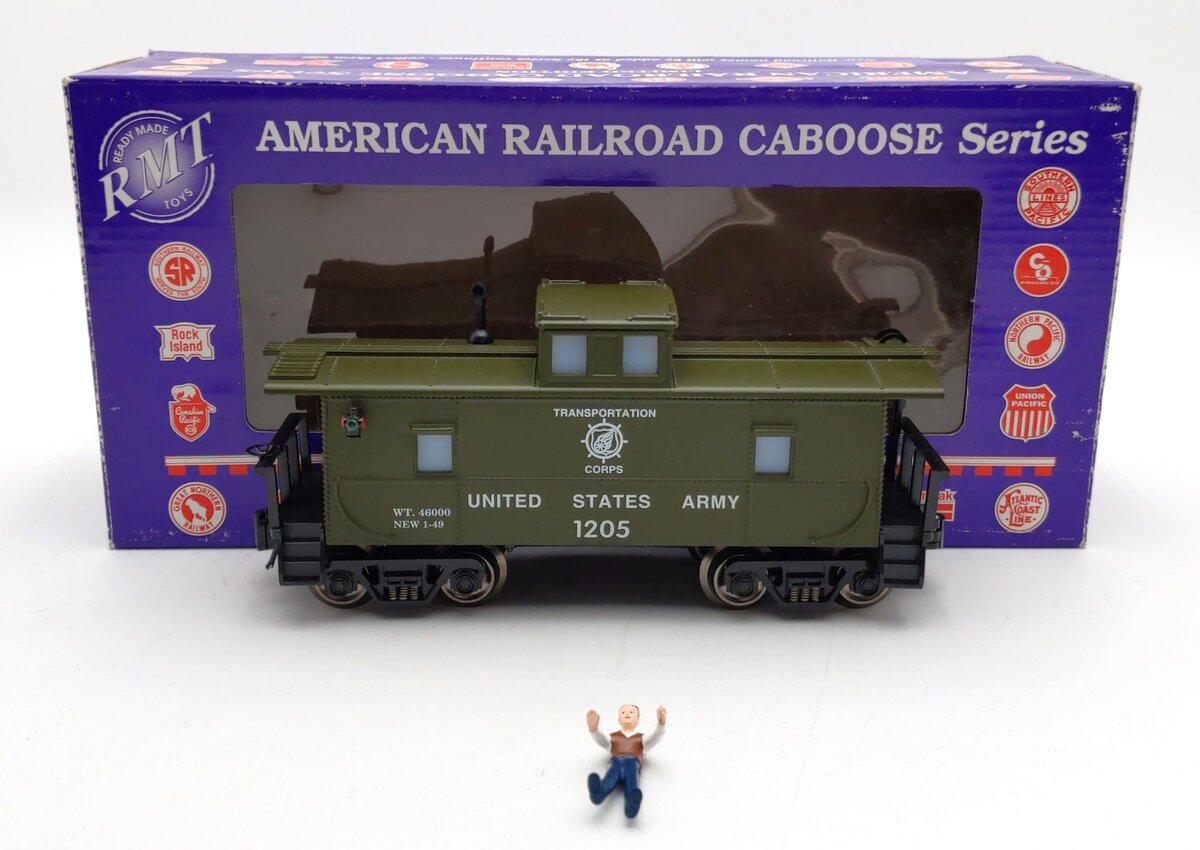 RMT CAB311 O Gauge US Army Caboose #1205 with Operating Marker Lights LN/Box