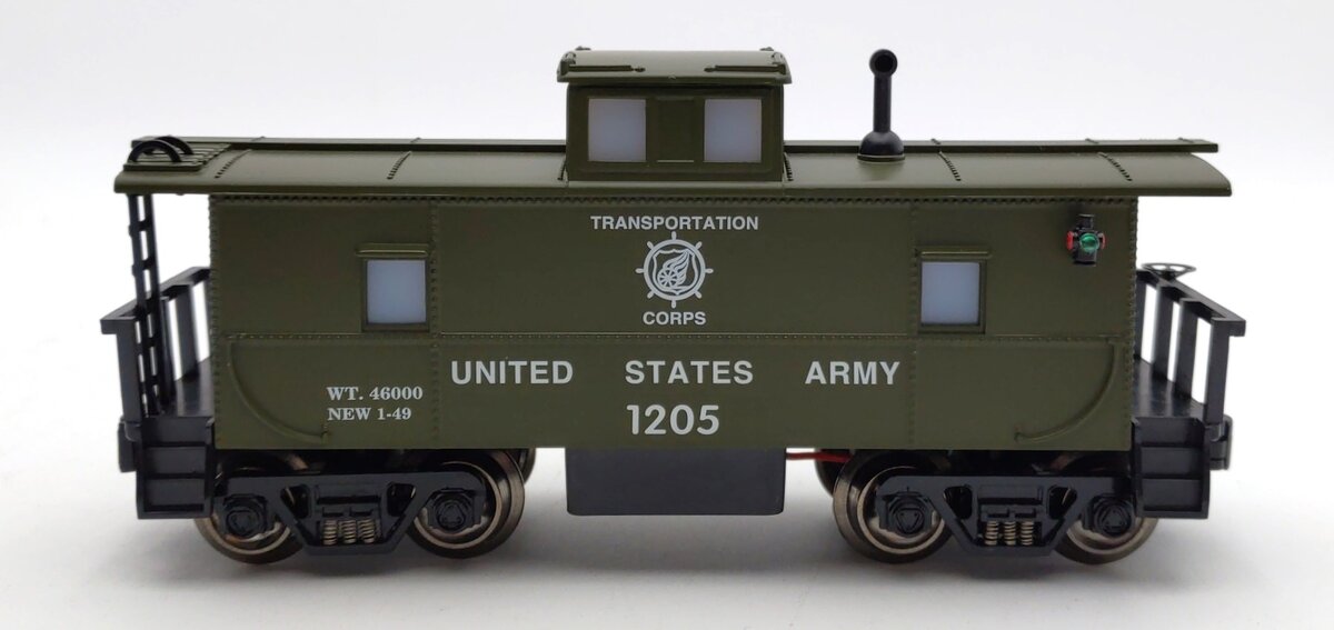 RMT CAB311 O Gauge US Army Caboose #1205 with Operating Marker Lights