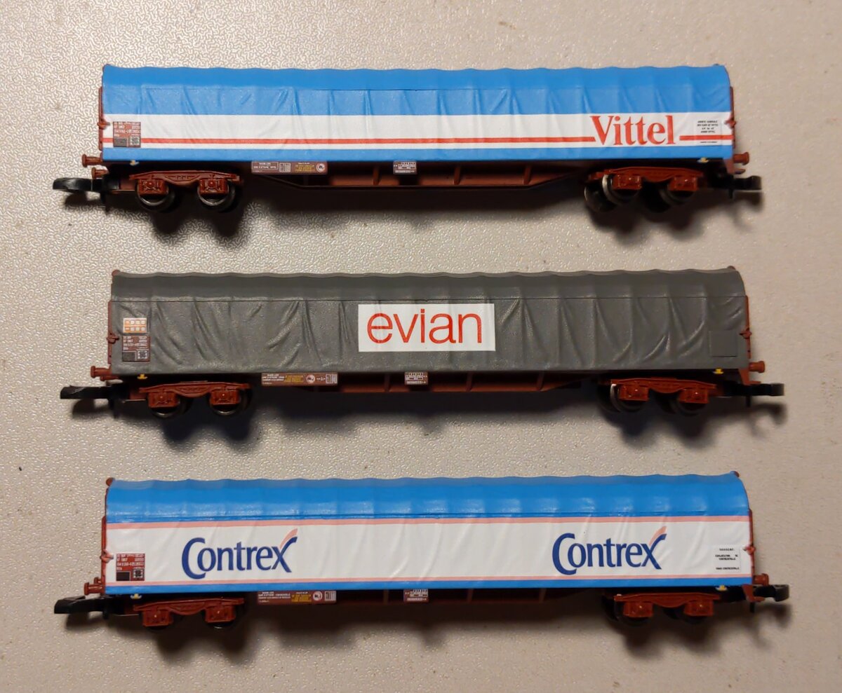 Marklin 82427 Z French State Railways Rils Sliding Tarpaulin Car (Set of 3)