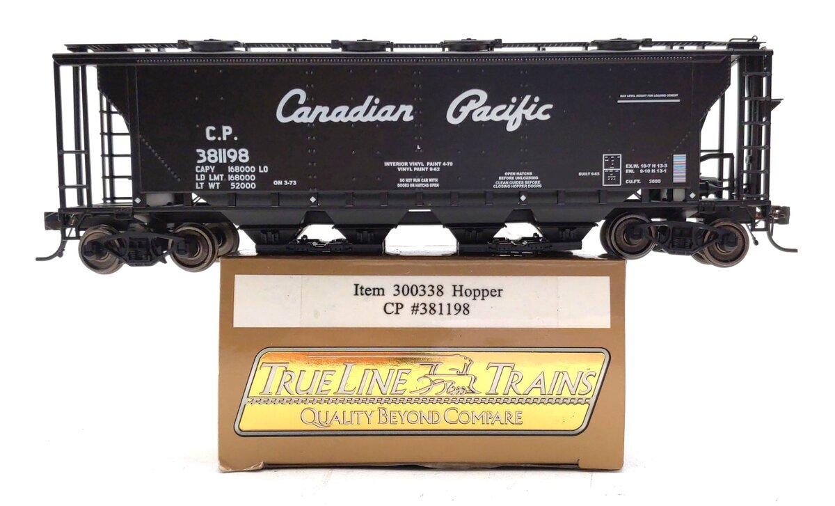 True Line Trains 300338 HO Scale Canadian Pacific 4-Bay Hopper Car #381198