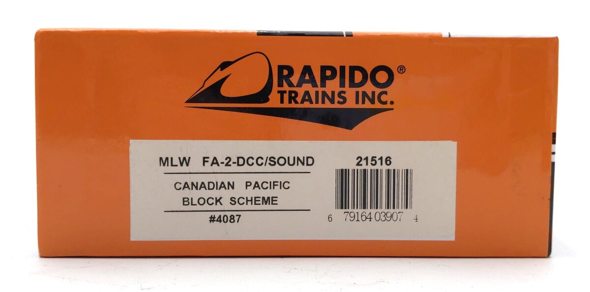 Rapido Trains 21516 HO CP MLW FA-2 Diesel Locomotive w/LokSound & DCC #4087