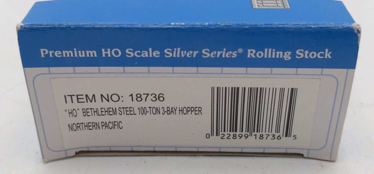 Bachmann 18736 HO Northern Pacific 3-Bay 100-Ton Hopper Car w/ Coal Load #73697