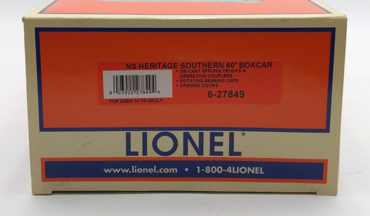 Lionel 6-27849 O Gauge Norfolk Southern Heritage Southern 60' Boxcar #9847