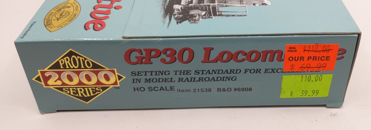 Proto 2000 21538 HO Baltimore & Ohio GP30 Diesel Locomotive #6908
