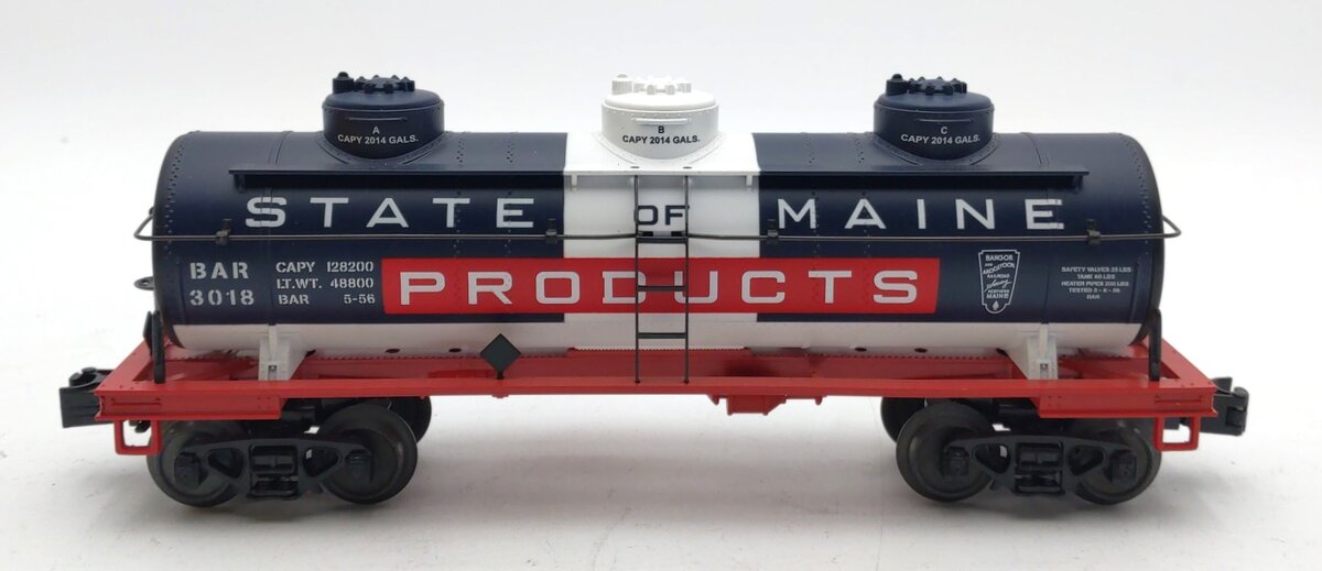 MTH 30-73384 O State of Maine 3-Dome Tank Car #3018 LN/Box
