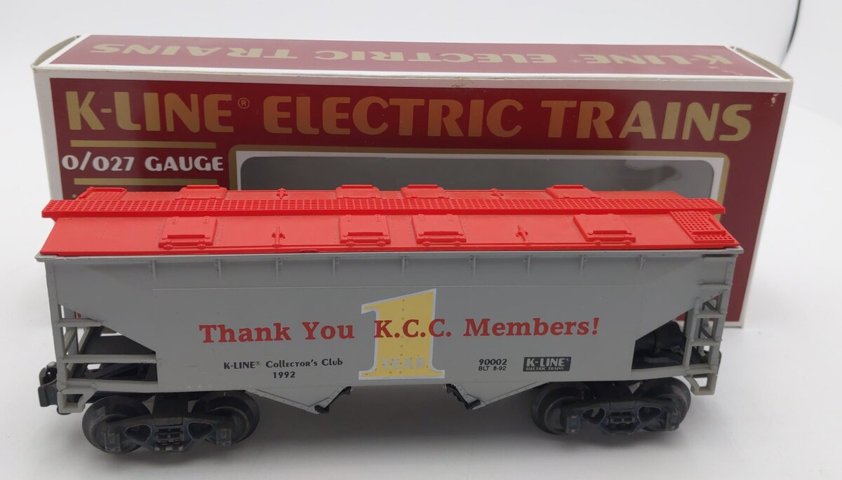 K-Line K90002 O Gauge 1992 Collector Club 2-Bay Covered Hopper Car #90002 EX/Box