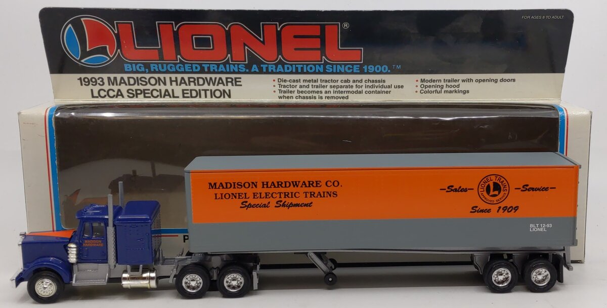 Lionel 6-52025 O Madison Hardware LCCA 1993 Special Edition Tractor & Trailer EX/Box