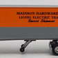 Lionel 6-52025 O Madison Hardware LCCA 1993 Special Edition Tractor & Trailer LN/Box