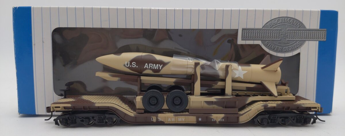 Bachmann 18344 HO Desert Military 52' Depressed Center Flat Car w Missile