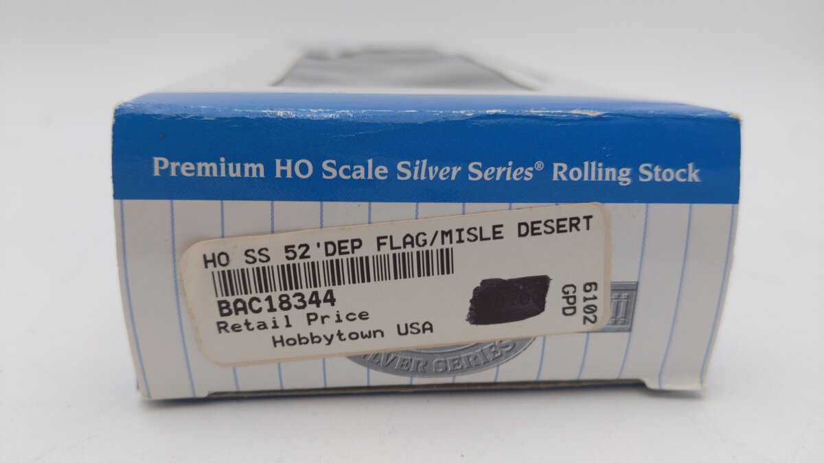 Bachmann 18344 HO Desert Military 52' Depressed Center Flat Car w Missile