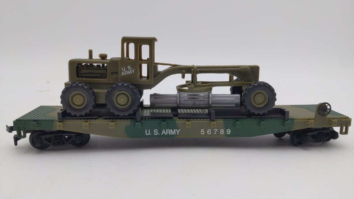 Model Power 9159 HO U.S. Army Flatcar w/ Road Grander