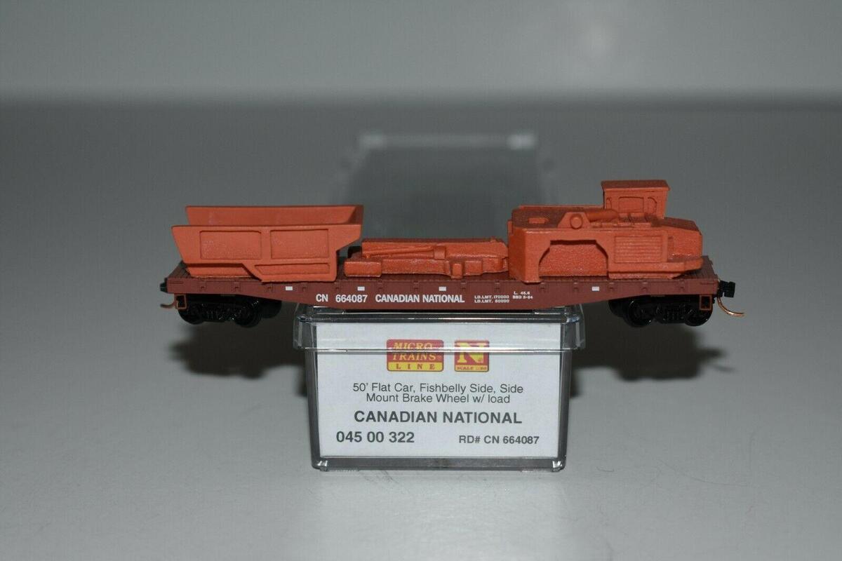 Micro-Trains 04500322 N Canadian National 50' Fishbelly Side Flatcar #664087