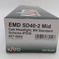 Kato 37-6604 HO Burlington Northern EMD SD40-2 Diesel Engine #7036