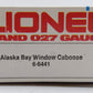 Lionel 6-6441 O Gauge Alaska Railroad Bay Window Caboose LN/Box