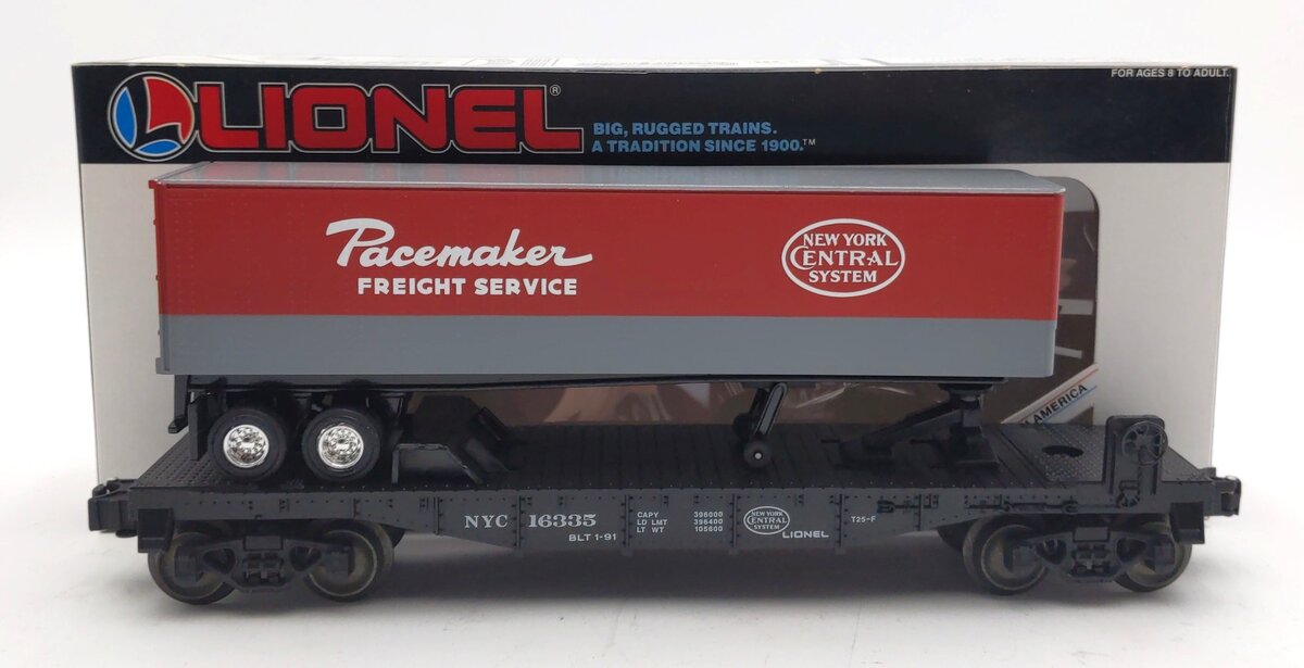 Lionel 6-16335 O New York Central Flatcar w/Trailer LN/Box