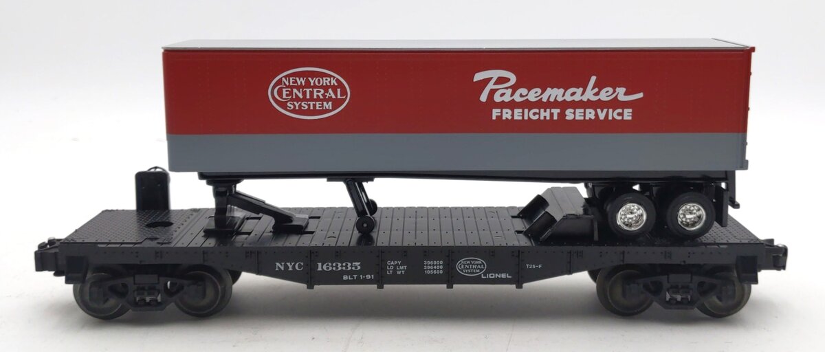 Lionel 6-16335 O New York Central Flatcar w/Trailer LN/Box