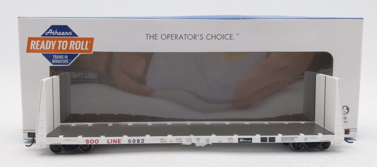 Athearn 90550 HO SOO Line 60' Bulkhead Flatcar #5082