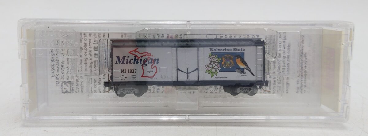Micro-Trains 50200537 Z Scale Michigan 40' Standard Plug-Door Box Car #1837 LN/Box