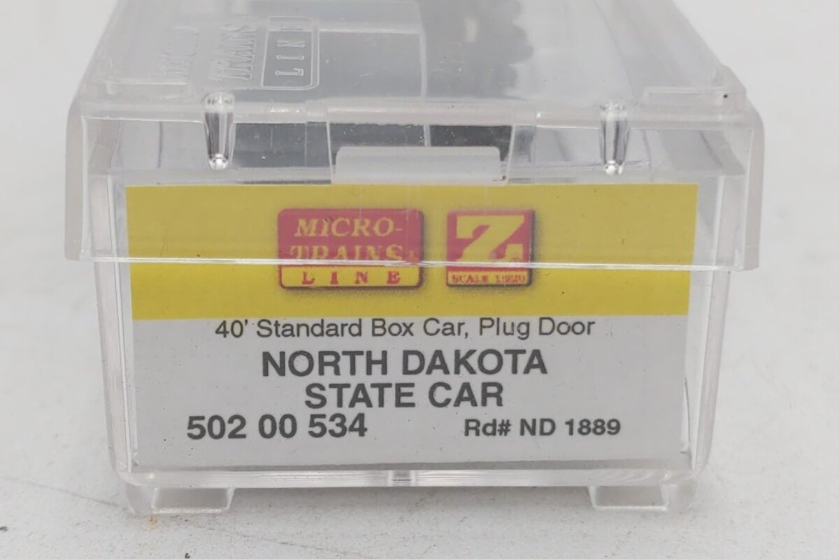 MicroTrains 50200534 Z Scale North Dakota 40' Standard Plug-Door Boxcar #1889 LN/Box