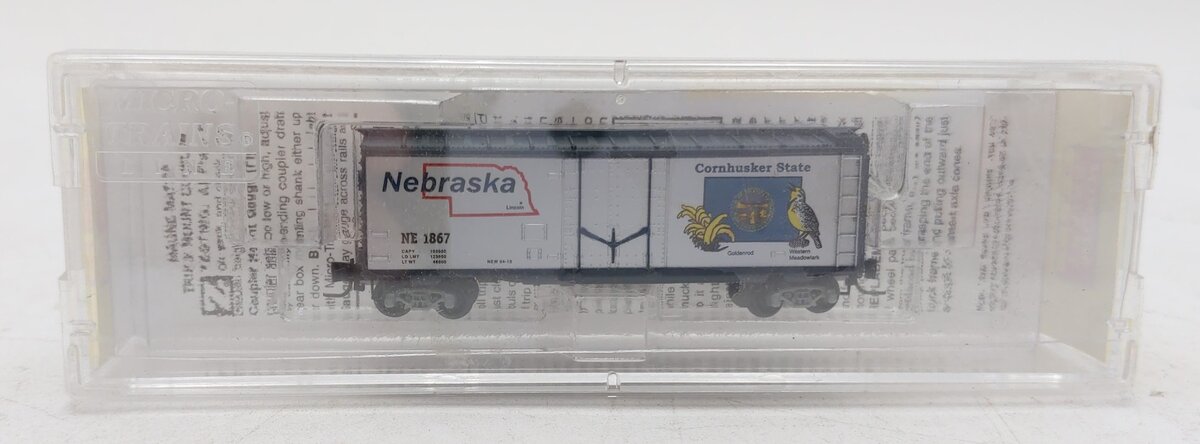 MicroTrains 50200522 Z Scale Nebraska State Car 40' Plug Door Boxcar #1867 LN/Box