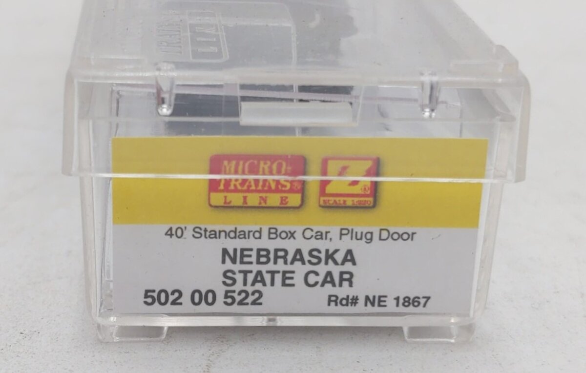 MicroTrains 50200522 Z Scale Nebraska State Car 40' Plug Door Boxcar #1867 LN/Box